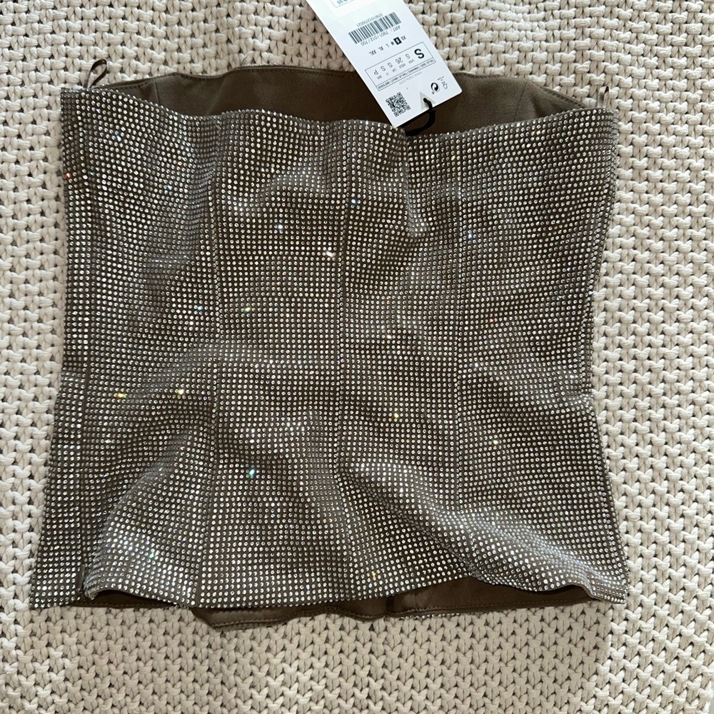 Zara sequin corset NWT